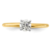 14ktt 1/2ct Cert Lab Grown Diamond VS+ F+ Round Comp Solitaire Eng Ring