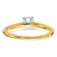 14ktt 1/2ct Cert Lab Grown Diamond VS+ F+ Round Comp Solitaire Eng Ring