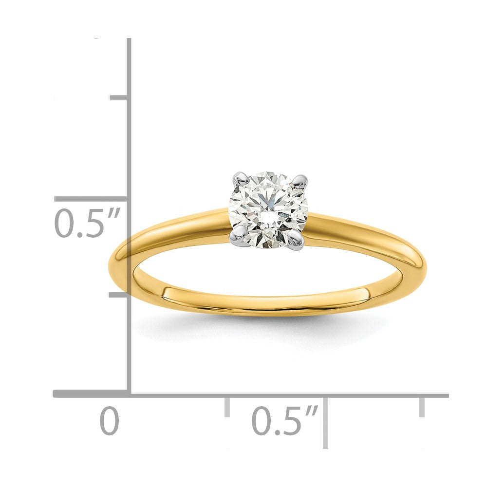 14ktt 1/2ct Lab Grown Diamond VS/SI+ G+ Round Comp Solitaire Eng Ring