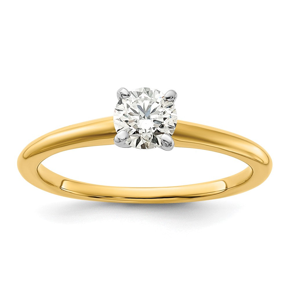 14ktt 1/2ct Lab Grown Diamond VS/SI+ G+ Round Comp Solitaire Eng Ring