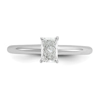 14kw 1/2ct Cert Lab Grown Dia VS/SI+ G+ Radiant Solitaire Comp Eng Ring