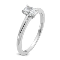 14kw 1/2ct Cert Lab Grown Dia VS/SI+ G+ Radiant Solitaire Comp Eng Ring