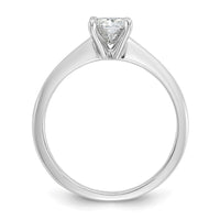 14kw 3/4ct Lab Grown Diamond VS+ F+ Cushion Comp Solitaire Eng Ring