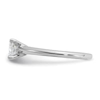 14kw 3/4ct Lab Grown Diamond VS+ F+ Cushion Comp Solitaire Eng Ring