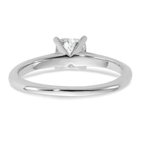 14kw 3/4ct Lab Grown Diamond VS+ F+ Cushion Comp Solitaire Eng Ring