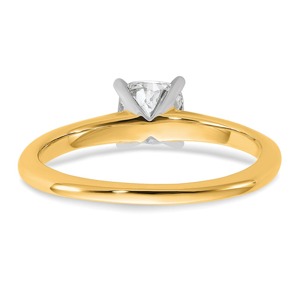 14ktt 3/4ct Lab Grown Diamond VS+ F+ Cushion Comp Solitaire Eng Ring
