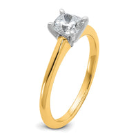14ktt 3/4ct Lab Grown Diamond VS+ F+ Cushion Comp Solitaire Eng Ring
