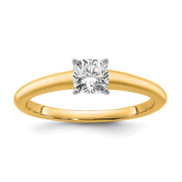 14ktt 3/4ct Cert Lab Grown Dia VS/SI+ G+ Cushion Comp Solitaire Eng Ring