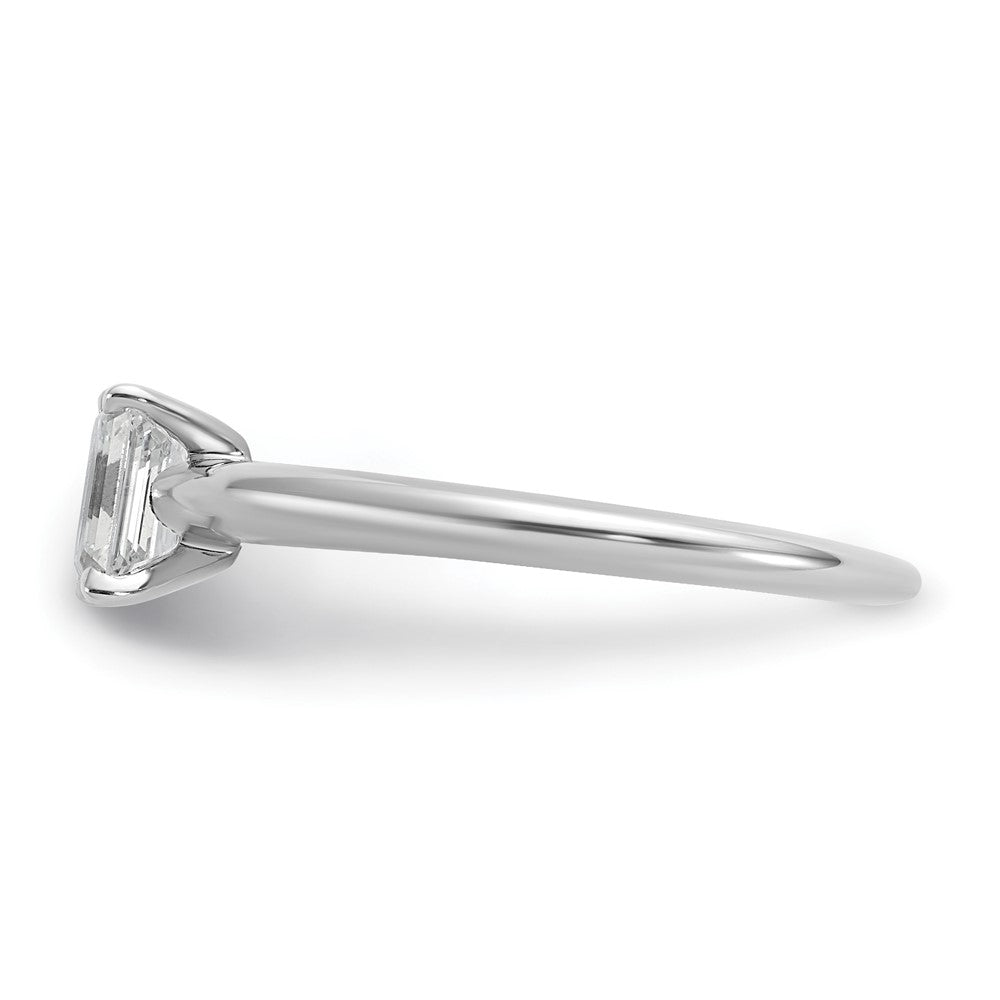 14kw 3/4ct Lab Grown Diamond VS/SI+ G+ Emerald Solitaire Comp Eng Ring