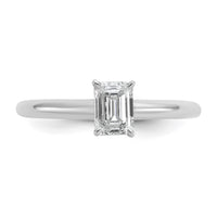 14kw 3/4ct Lab Grown Diamond VS/SI+ G+ Emerald Solitaire Comp Eng Ring
