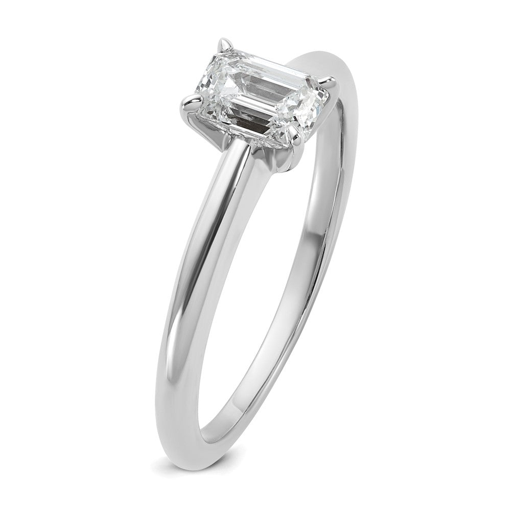 14kw 3/4ct Lab Grown Diamond VS/SI+ G+ Emerald Solitaire Comp Eng Ring