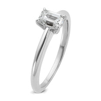 14kw 3/4ct Lab Grown Diamond VS/SI+ G+ Emerald Solitaire Comp Eng Ring