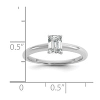 14kw 3/4ct Lab Grown Diamond VS/SI+ G+ Emerald Solitaire Comp Eng Ring