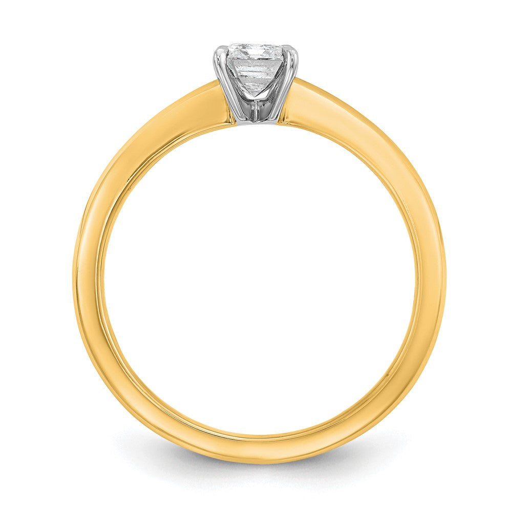 14ktt 3/4ct Cert Lab Grown Dia VS/SI+ G+ Emerald Solitaire Comp Eng Ring