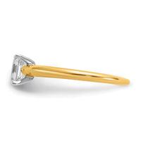 14ktt 3/4ct Cert Lab Grown Dia VS/SI+ G+ Emerald Solitaire Comp Eng Ring