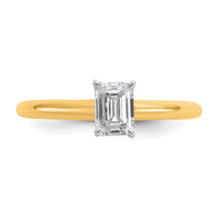 14ktt 3/4ct Lab Grown Diamond VS/SI+ G+ Emerald Solitaire Comp Eng Ring