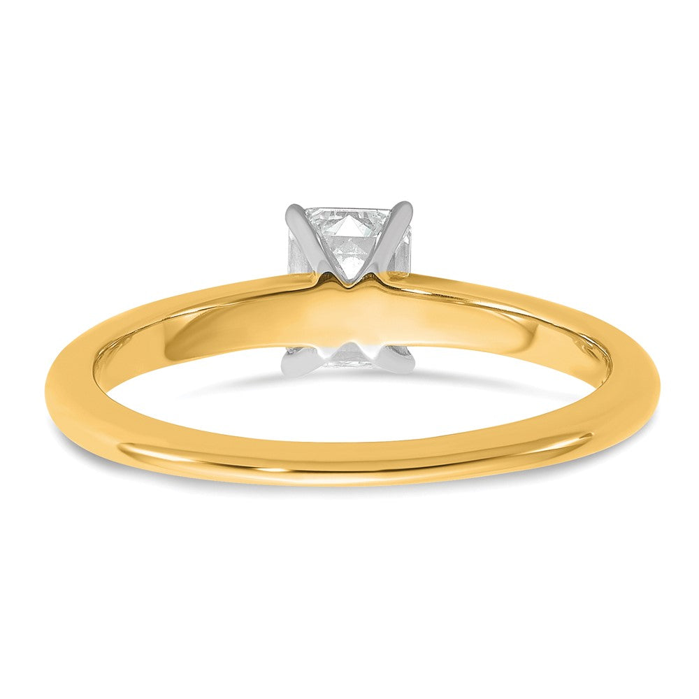 14ktt 3/4ct Cert Lab Grown Dia VS/SI+ G+ Emerald Solitaire Comp Eng Ring