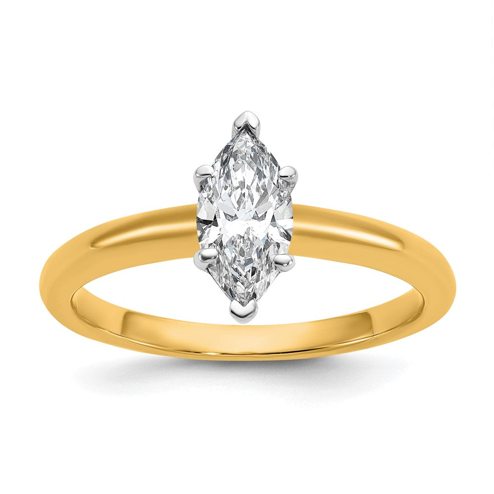 14ktt 3/4ct Lab Grown Diamond VS+ F+ Marquise Solitaire Comp Eng Ring