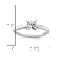 14kw 3/4ct Cert Lab Grown Dia VS/SI+ G+ Princess Comp Solitaire Eng Ring