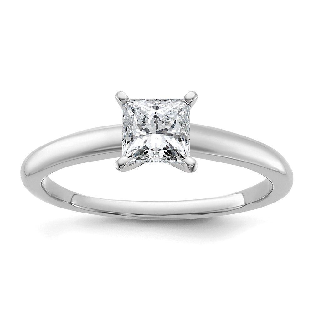14kw 3/4ct Cert Lab Grown Dia VS/SI+ G+ Princess Comp Solitaire Eng Ring