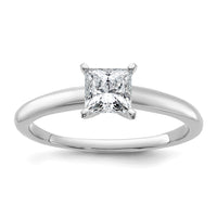 14kw 3/4ct Lab Grown Diamond VS+ F+ Princess Comp Solitaire Eng Ring