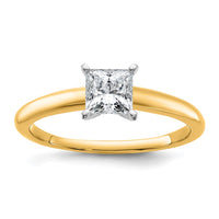 14ktt 3/4ct Lab Grown Diamond VS+ F+ Princess Comp Solitaire Eng Ring