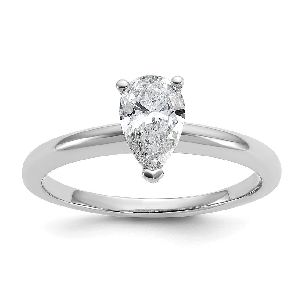 14kw 3/4ct Lab Grown Diamond VS/SI+ G+ Pear Solitaire Comp Eng Ring