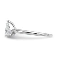14kw 3/4ct Lab Grown Diamond VS/SI+ G+ Pear Solitaire Comp Eng Ring