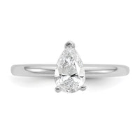 14kw 3/4ct Lab Grown Diamond VS/SI+ G+ Pear Solitaire Comp Eng Ring