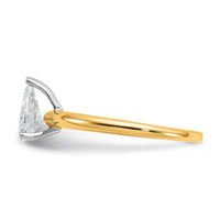 14ktt 3/4ct Lab Grown Diamond VS/SI+ G+ Pear Solitaire Comp Eng Ring