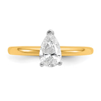 14ktt 3/4ct Lab Grown Diamond VS/SI+ G+ Pear Solitaire Comp Eng Ring