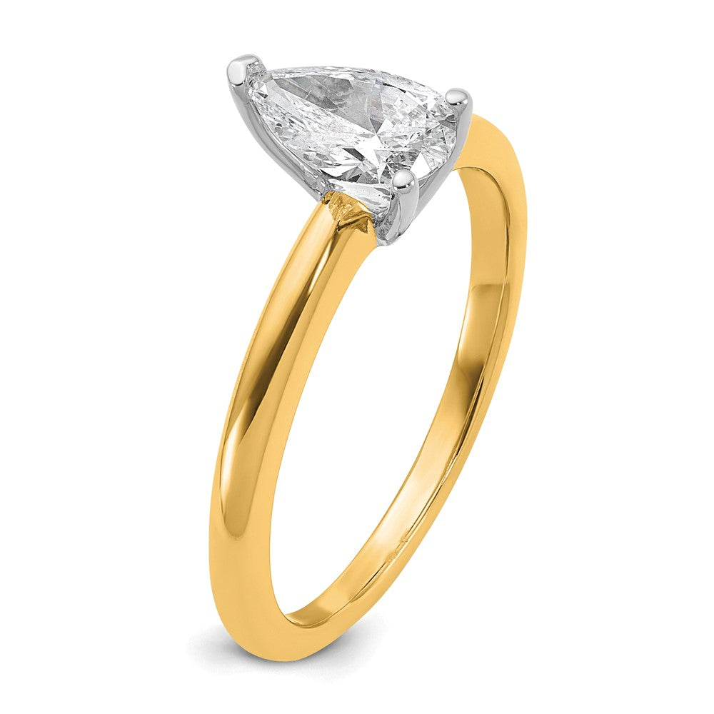 14ktt 3/4ct Lab Grown Diamond VS/SI+ G+ Pear Solitaire Comp Eng Ring