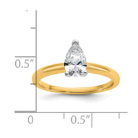 14ktt 3/4ct Lab Grown Diamond VS/SI+ G+ Pear Solitaire Comp Eng Ring