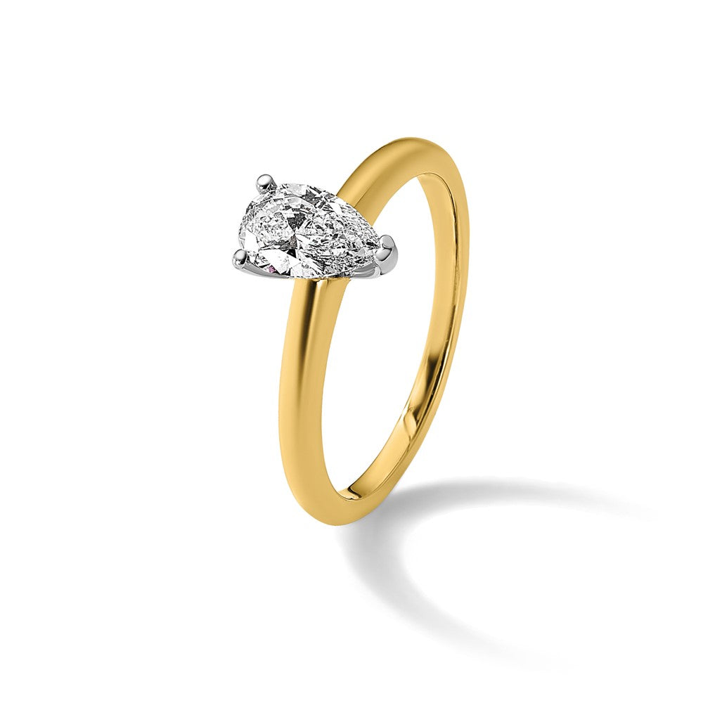 14ktt 3/4ct Lab Grown Diamond VS/SI+ G+ Pear Solitaire Comp Eng Ring