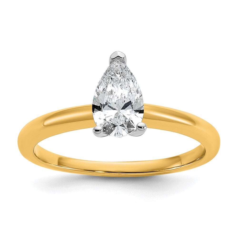 14ktt 3/4ct Lab Grown Diamond VS/SI+ G+ Pear Solitaire Comp Eng Ring
