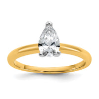 14ktt 3/4ct Lab Grown Diamond VS/SI+ G+ Pear Solitaire Comp Eng Ring