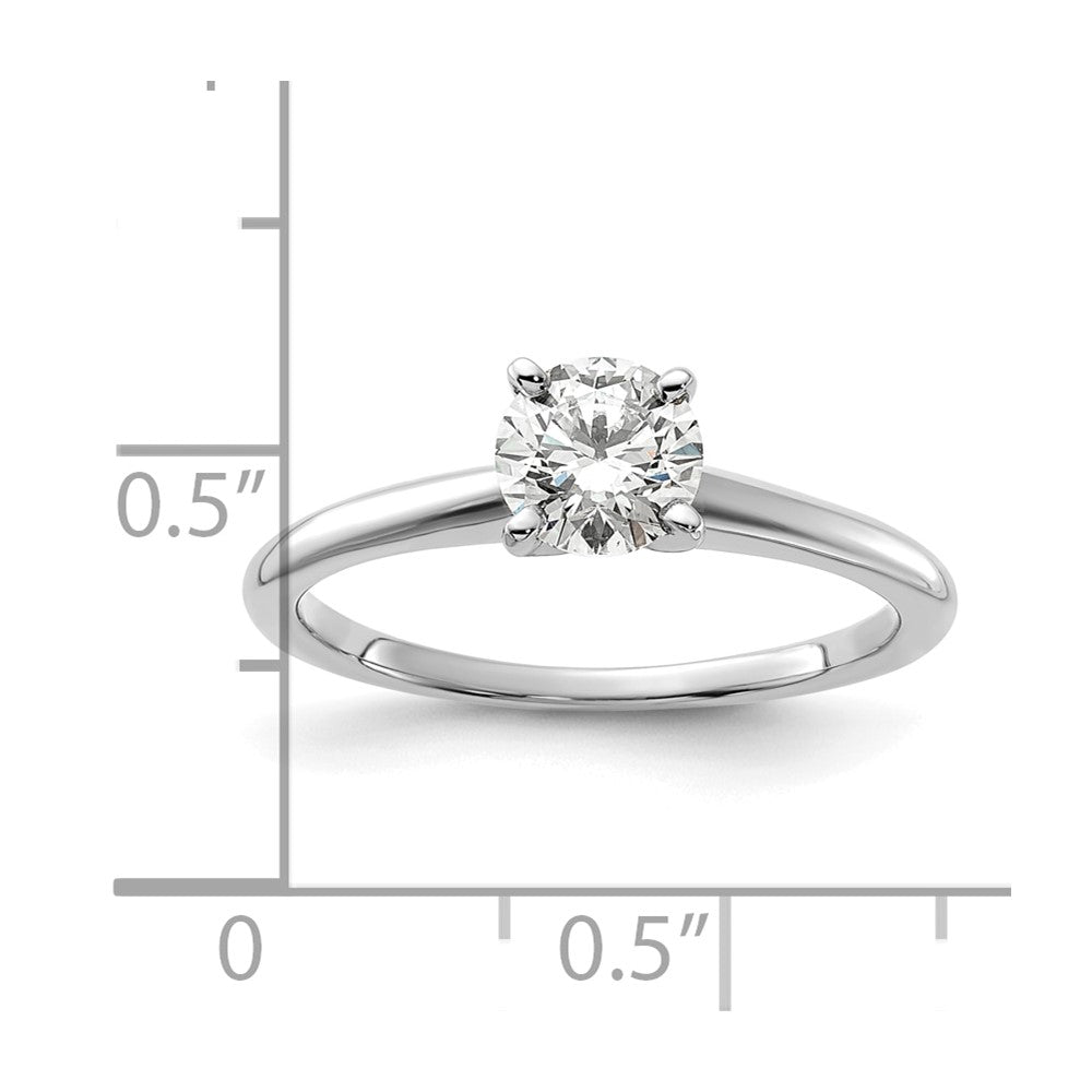 14kw 3/4ct Lab Grown Diamond VS/SI+ G+ Round Comp Solitaire Eng Ring
