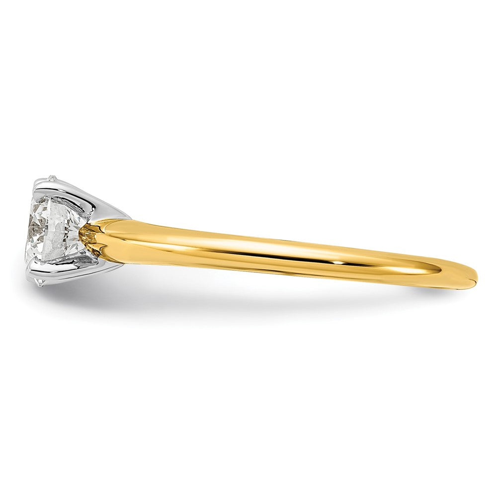 14ktt 3/4ct Cert Lab Grown Diamond VS+ F+ Round Comp Solitaire Eng Ring