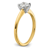 14ktt 3/4ct Cert Lab Grown Diamond VS+ F+ Round Comp Solitaire Eng Ring