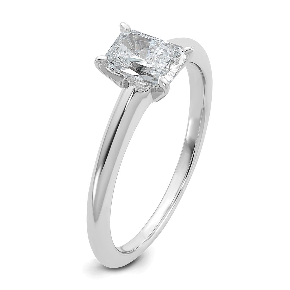 14kw 3/4ct Lab Grown Diamond VS/SI+ G+ Radiant Solitaire Comp Eng Ring