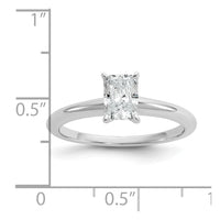 14kw 3/4ct Lab Grown Diamond VS/SI+ G+ Radiant Solitaire Comp Eng Ring