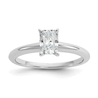 14kw 3/4ct Lab Grown Diamond VS/SI+ G+ Radiant Solitaire Comp Eng Ring