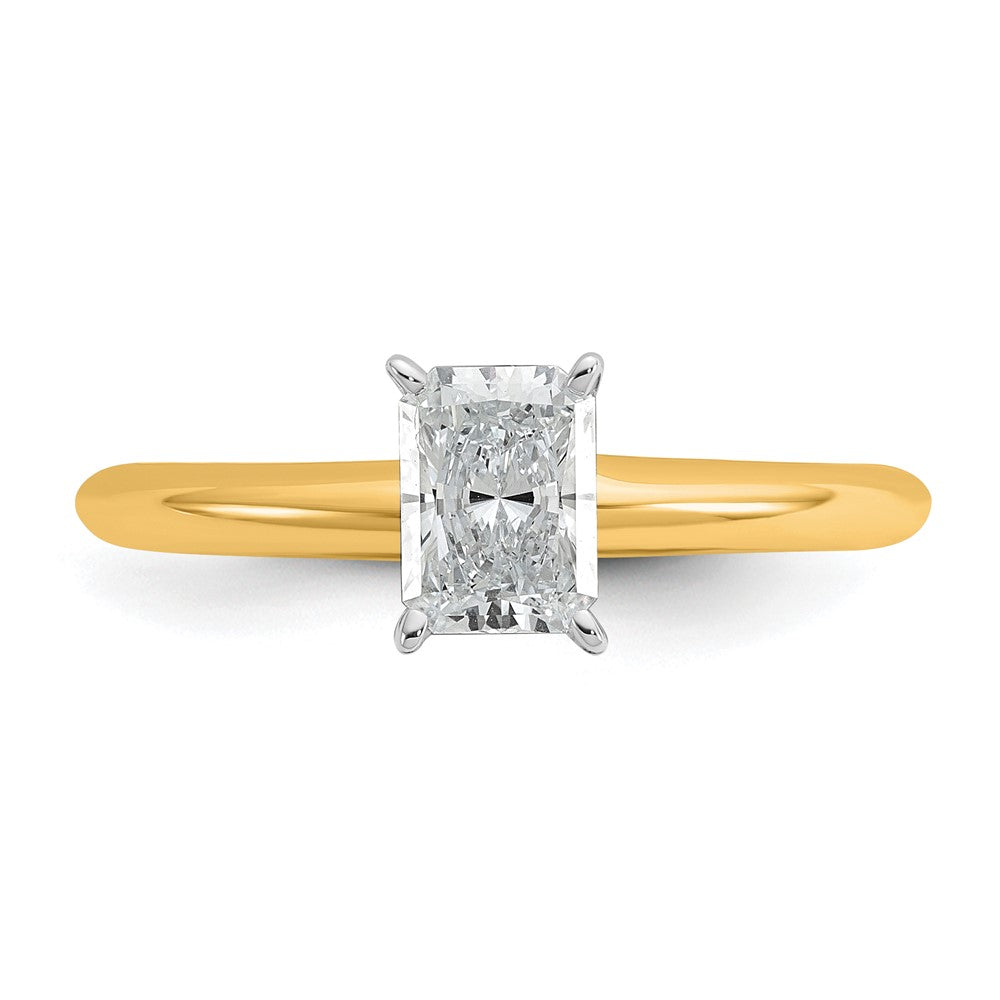 14ktt 3/4ct Lab Grown Diamond VS/SI+ G+ Radiant Solitaire Comp Eng Ring