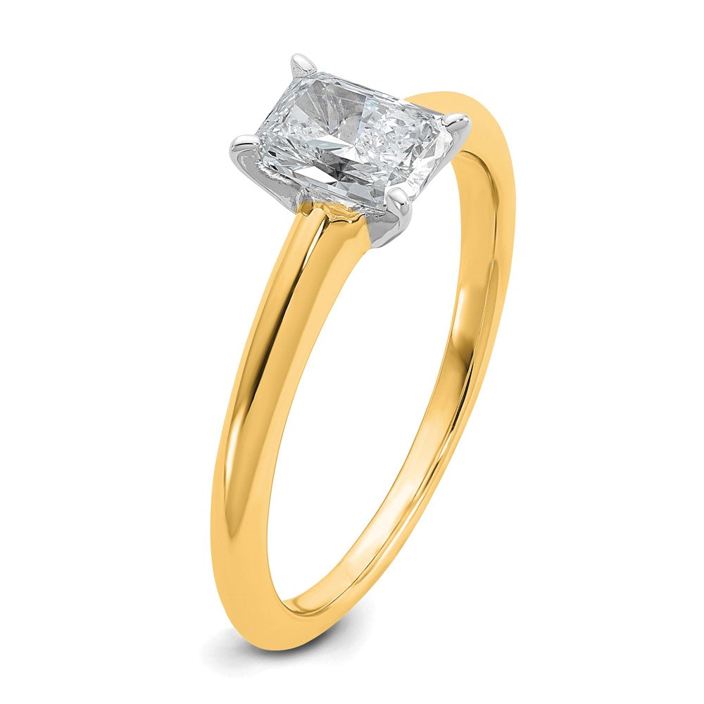14ktt 3/4ct Lab Grown Diamond VS/SI+ G+ Radiant Solitaire Comp Eng Ring