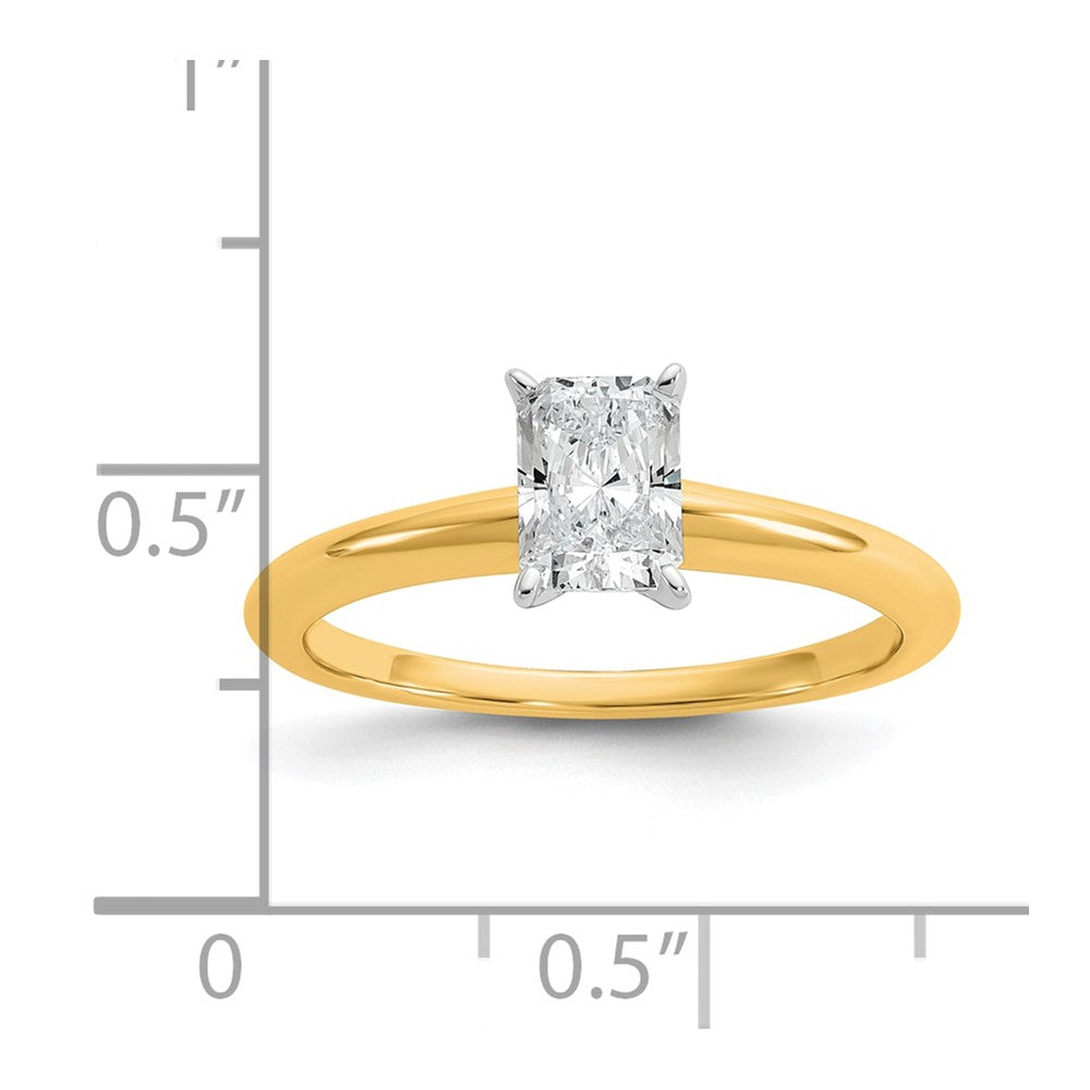 14ktt 3/4ct Lab Grown Diamond VS/SI+ G+ Radiant Solitaire Comp Eng Ring