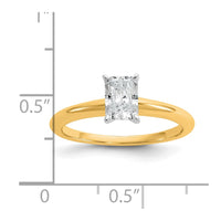 14ktt 3/4ct Lab Grown Diamond VS/SI+ G+ Radiant Solitaire Comp Eng Ring