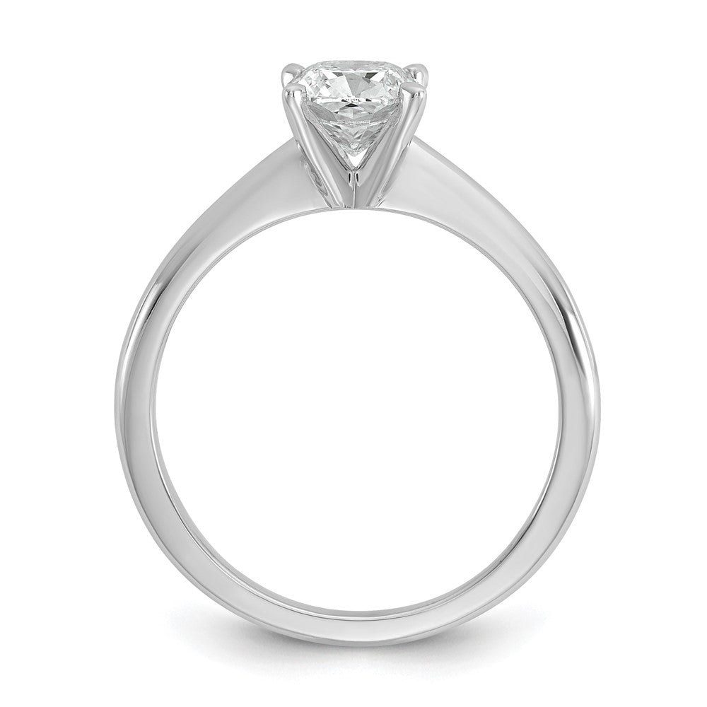 14kw 1ct Lab Grown Diamond VS+ F+ Cushion Comp Solitaire Eng Ring
