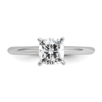 14kw 1ct Cert Lab Grown Diamond VS/SI+ G+ Cushion Comp Solitaire Eng Ring