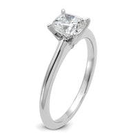 14kw 1ct Cert Lab Grown Diamond VS/SI+ G+ Cushion Comp Solitaire Eng Ring