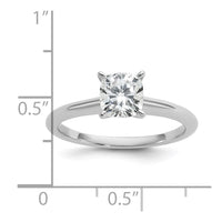 14kw 1ct Cert Lab Grown Diamond VS+ F+ Cushion Comp Solitaire Eng Ring